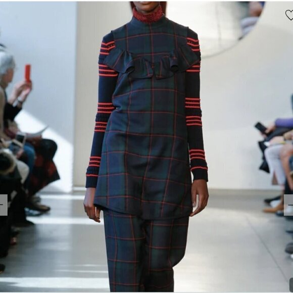 Revolve x Suno Ruffle Tunic Dress Wool/Silk Size 0 Made in USA - Picture 3 of 16